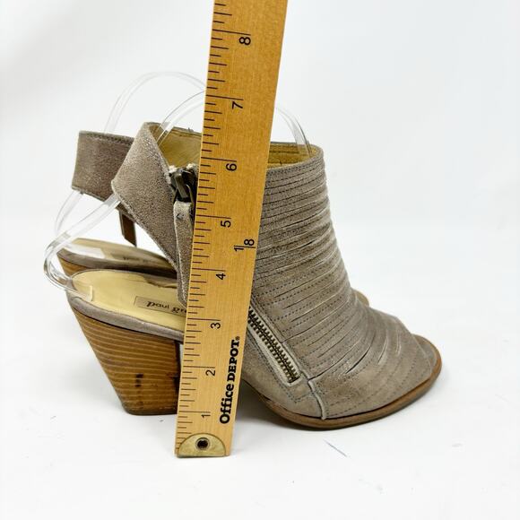 Paul Green Booties Size 7 Peep Toe Gold Laser Cut Metallic Leather Cayanne - Picture 9 of 14